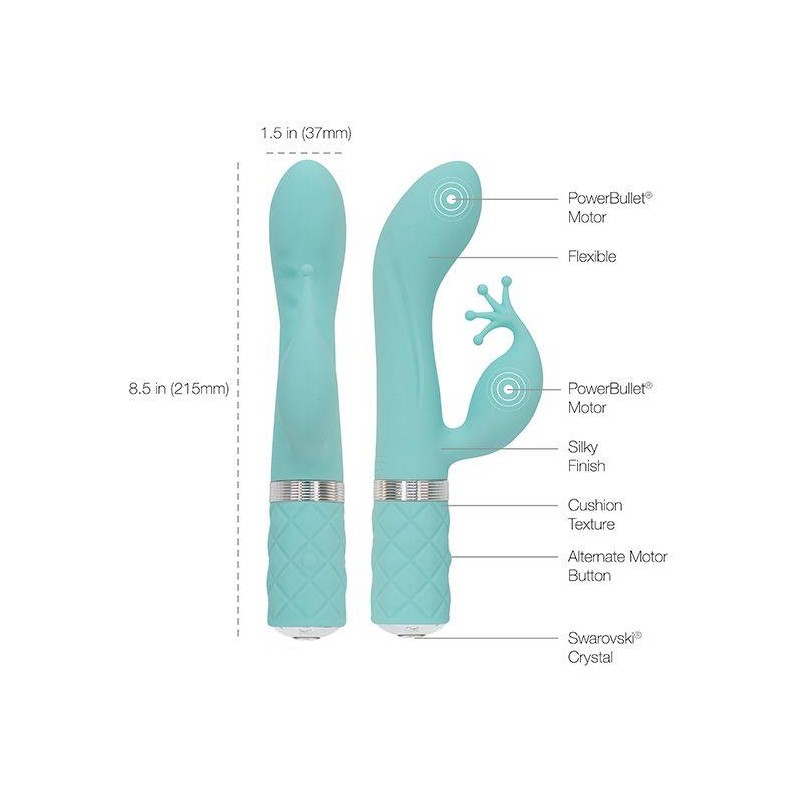 Pillow Talk - Kinky Rabbit & G-Spot Vibrator Teal